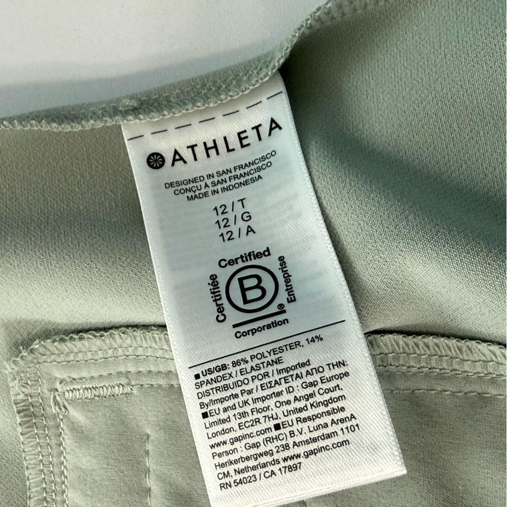 Athleta Endless High Rise Pants Women 12 T Work Travel Ankle Length Vera Green - Picture 9 of 15